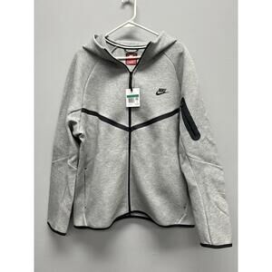 Nike Men's Gray Full-Zip Hoodie with Hood